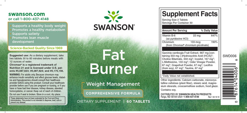 Swanson Fat Burner - 60 tablets