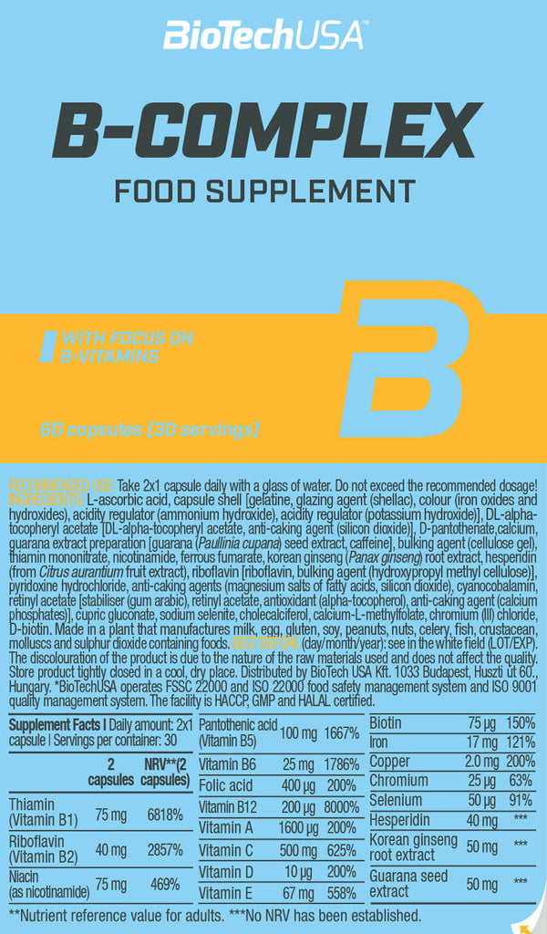 BioTechUSA B-Complex - 60 Caps