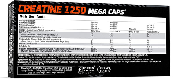 Olimp Sport Nutrition Creatine 1250 Mega Caps - 120 Capsules