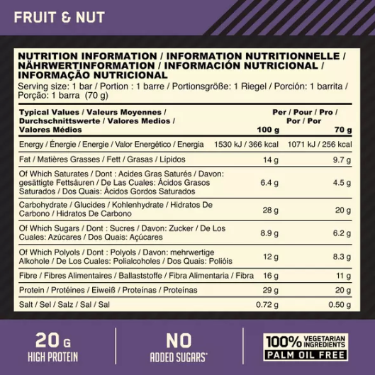 Optimum Nutrition Fruit & Nut Protein Crisp Bar