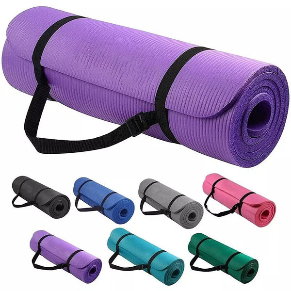 Yoga Matt Fitness Pilates Exercise, Non-Slip 10mm with carrying bag