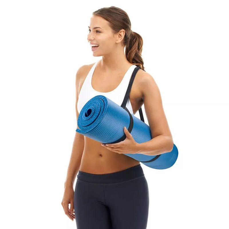 Yoga Matt Fitness Pilates Exercise, Non-Slip 10mm with carrying bag