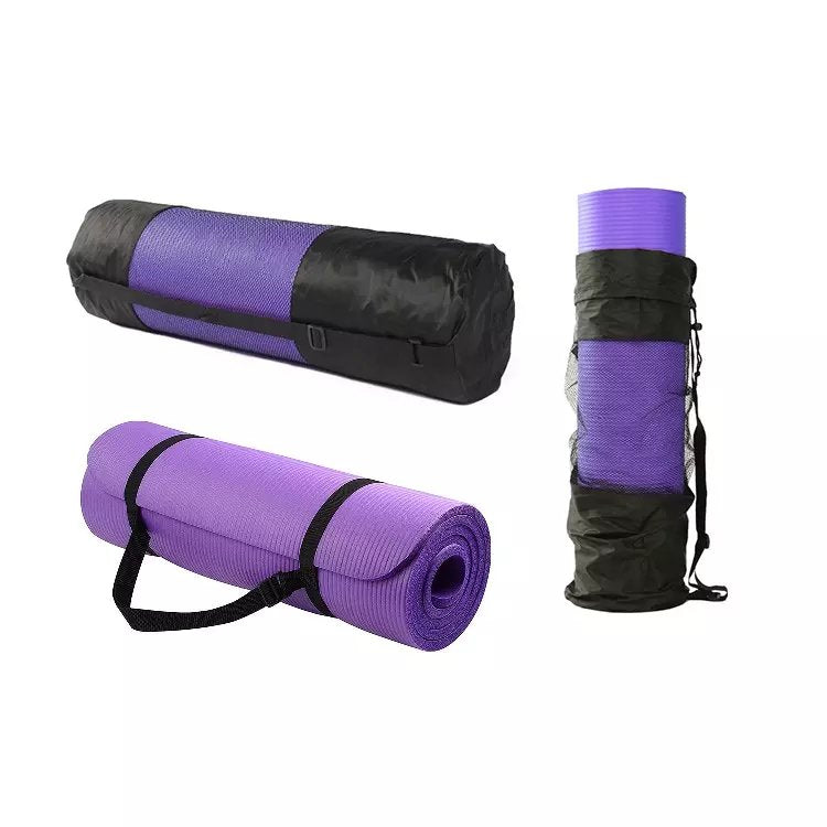 Yoga Matt Fitness Pilates Exercise, Non-Slip 10mm with carrying bag