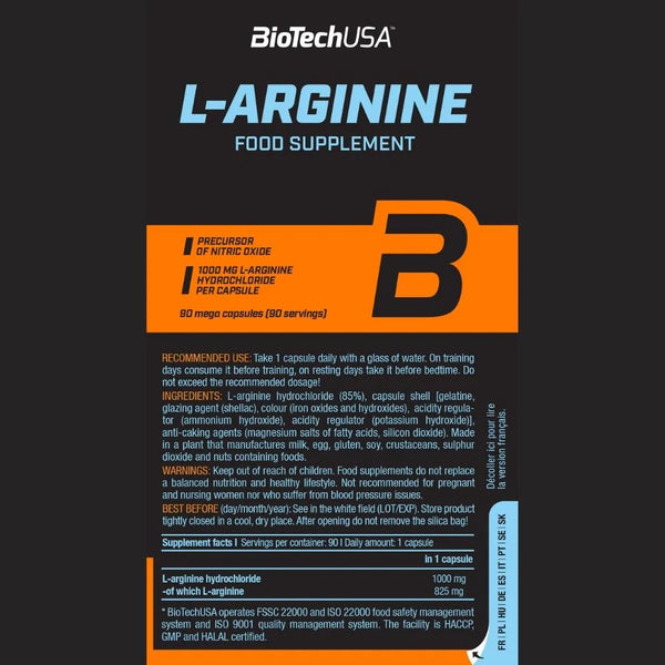 BioTechUSA L-Arginine - 90 Caps